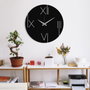 Wallity Reloj de Pared Decorativo Metal Negro 48x48 cm Grosor 1.2mm Elegancia y Arte para Hogar y Oficina